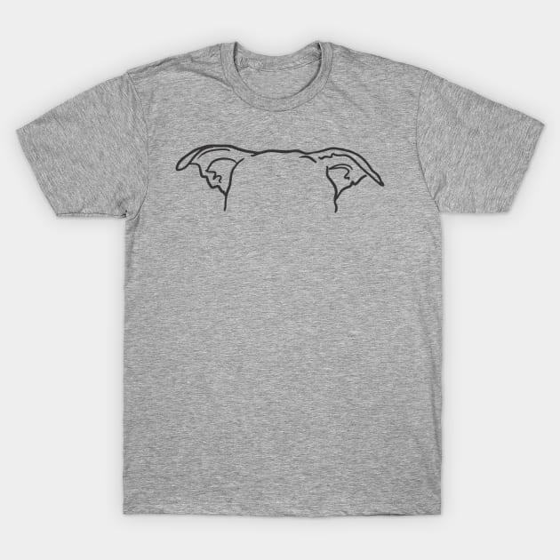 Mutt Ears, Dog Ears outline T-Shirt by russodesign